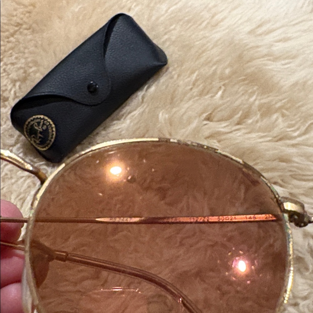 Ray-Ban ROUND FLASH LENSES Matte Gold Brown lenses - Picture 5 of 9